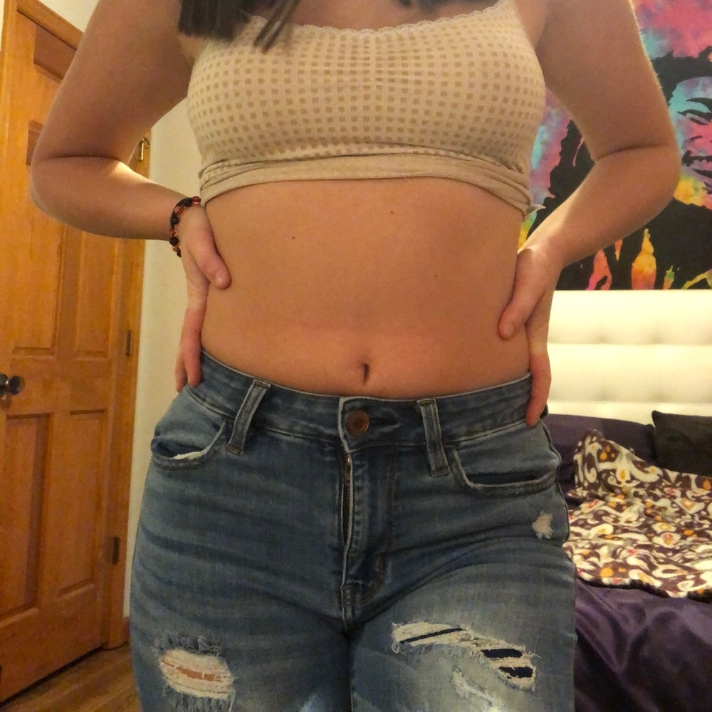 Supa cute patched mid rise AE jeans💙